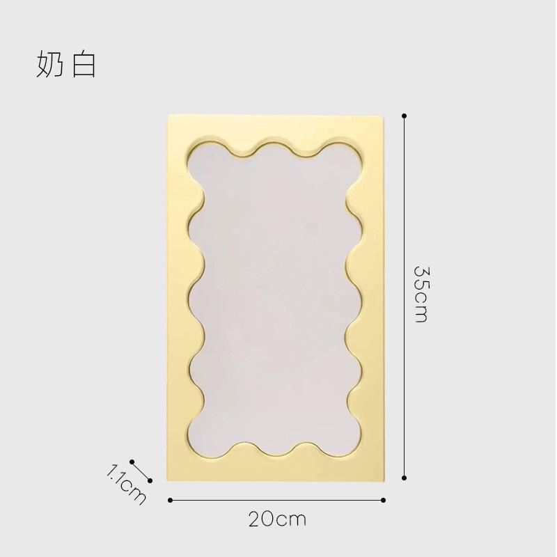 Nordic Ins-Style Rectangular Wavy Dressing Desktop Makeup Mirror Wall Bathroom Bedroom Entrance Mirror