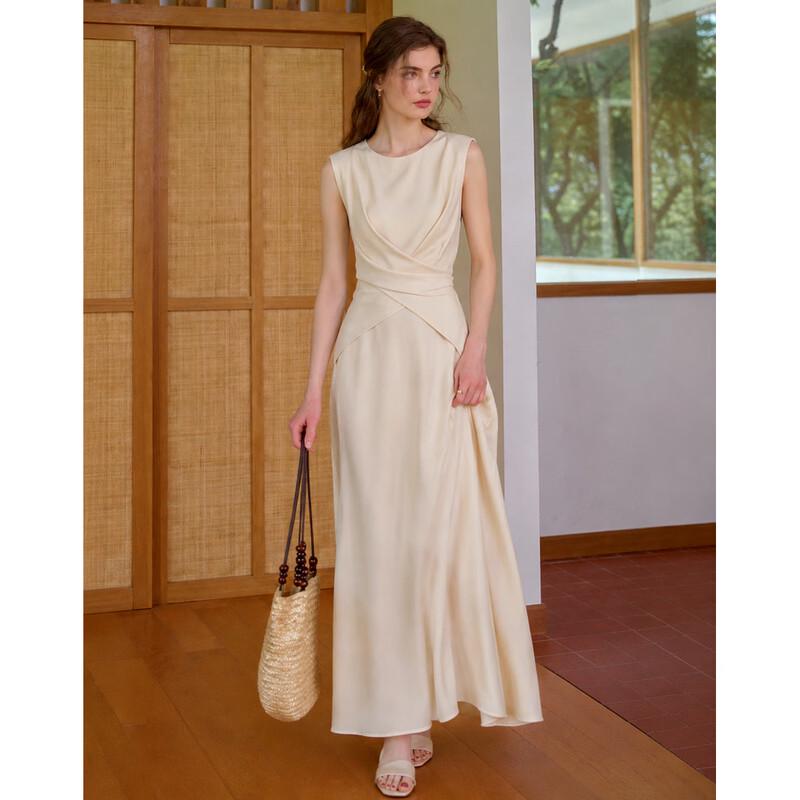 Demana Summer Satin Sleeveless Top & Skirt Set S