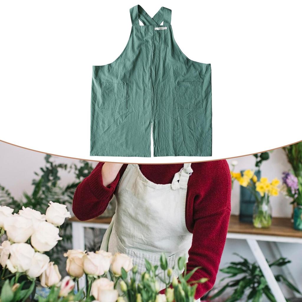 Painting Apron Workshop Durable Multi Functional Cross Back Solid Color for Restaurant