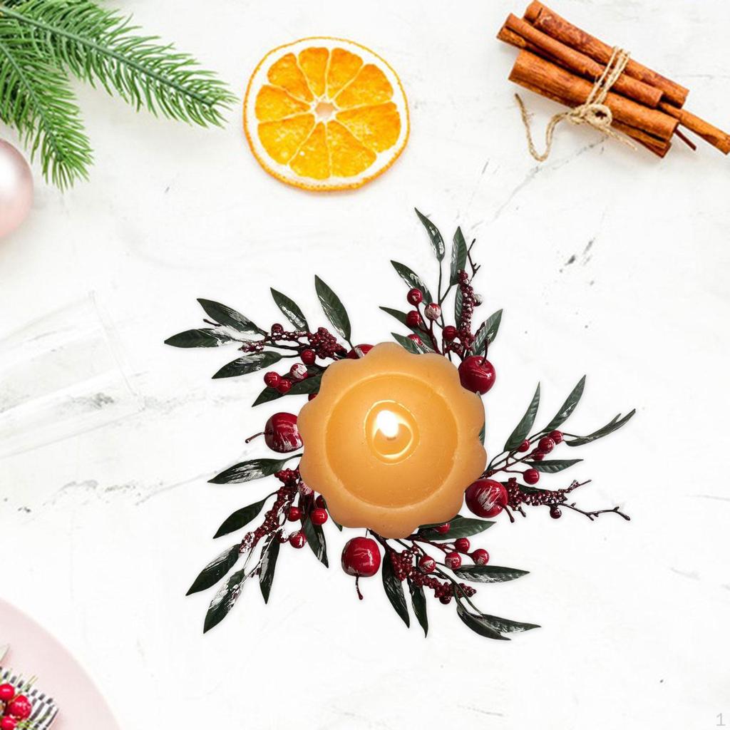 Weihnachts-Kerzenring Handgefertigte Dekoration für Geburtstag Tür Jubiläen Stilvoll A