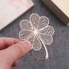 New Rose Gold Apricot Metal Bookmark Chinese Style Tassel Leaf