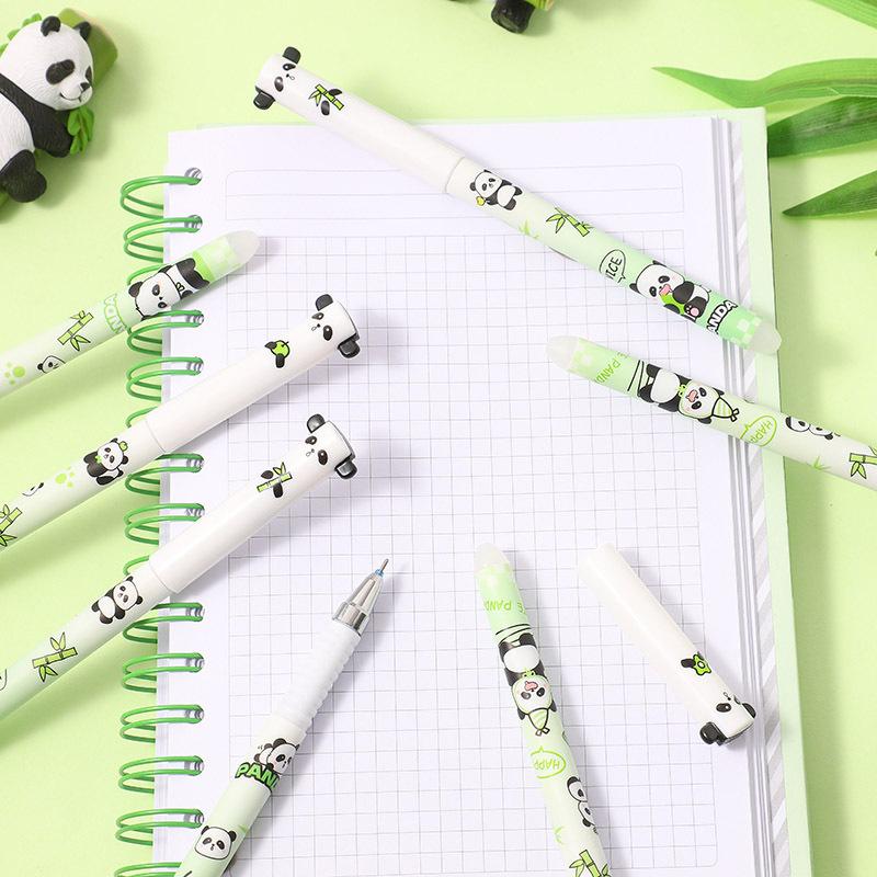 25Pcs Cute Animal Neutral Pen Set - Cute Panda, Unicorn, Cat, Giraffe Erasable Water Pen, 0.5mm Black Erasable Pen, Quick Drying Ink