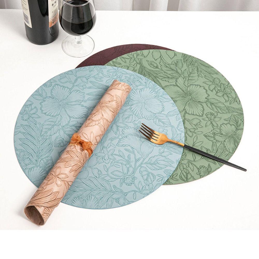 Anti Slip Placemats PU Leather Coaster High Quality Dining Table Place Mats  Household