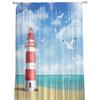 Lighthouse Beach Seagull Sheer Curtains for Living Room Decoration Window Curtains for Kitchen Tulle Voile Organza Curtains