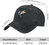 Hummingbird Watercolor Print Distressed Baseball Cap Adjustable Vintage Washed Denim Outdoor Hat Unisex