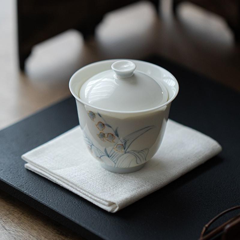 Hand-painted Blue And White Teacup Luxury Tea Bowl Single Cups Tea-tasting Meditation Cup Chazhan Master Cups Gift