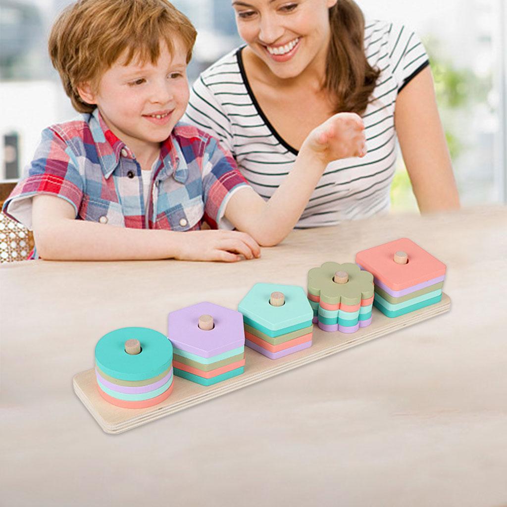 Preschool Toddler Recognition Blocks Matching Puzzle Stacker for Children