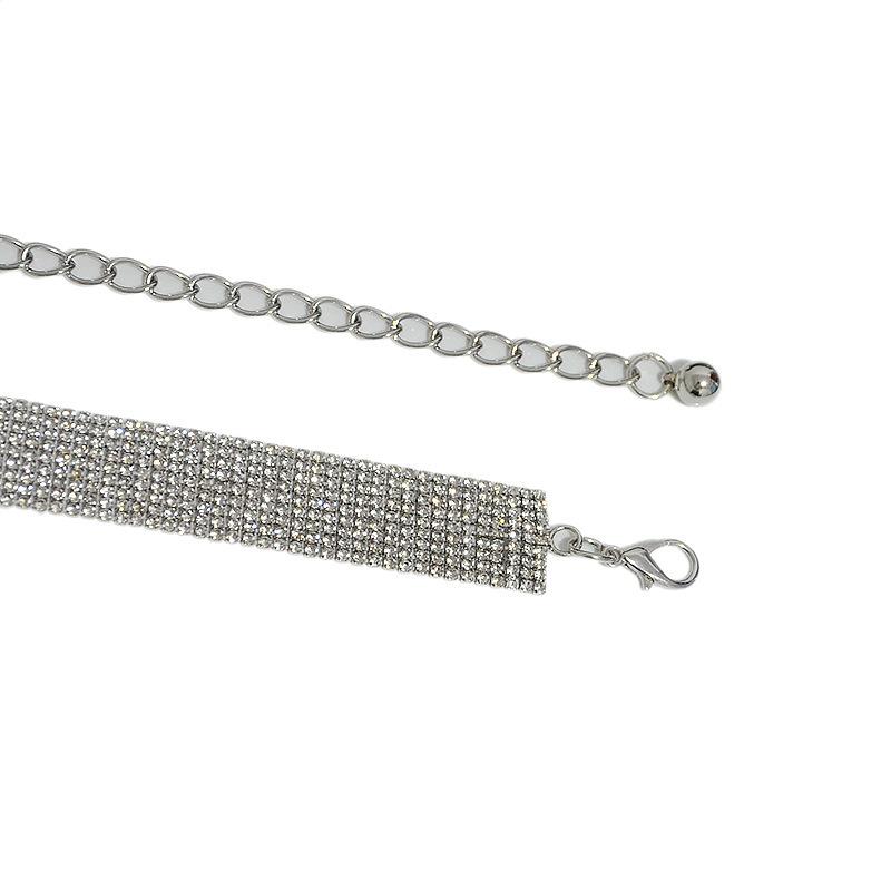 Wide Waist Metal Dress Belt Sexy Luxury Nine-row Rhinestone Diamond Metal Waist Chain