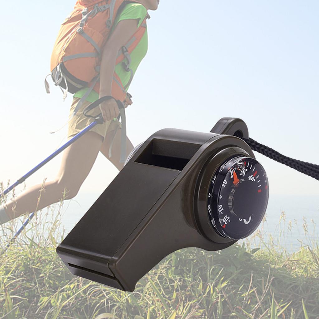 3pcs 3 In 1 Survival Whistle with Compass Thermometer Loud Safety Whistle Hiking Camping Rescues Signal Whistle Tool