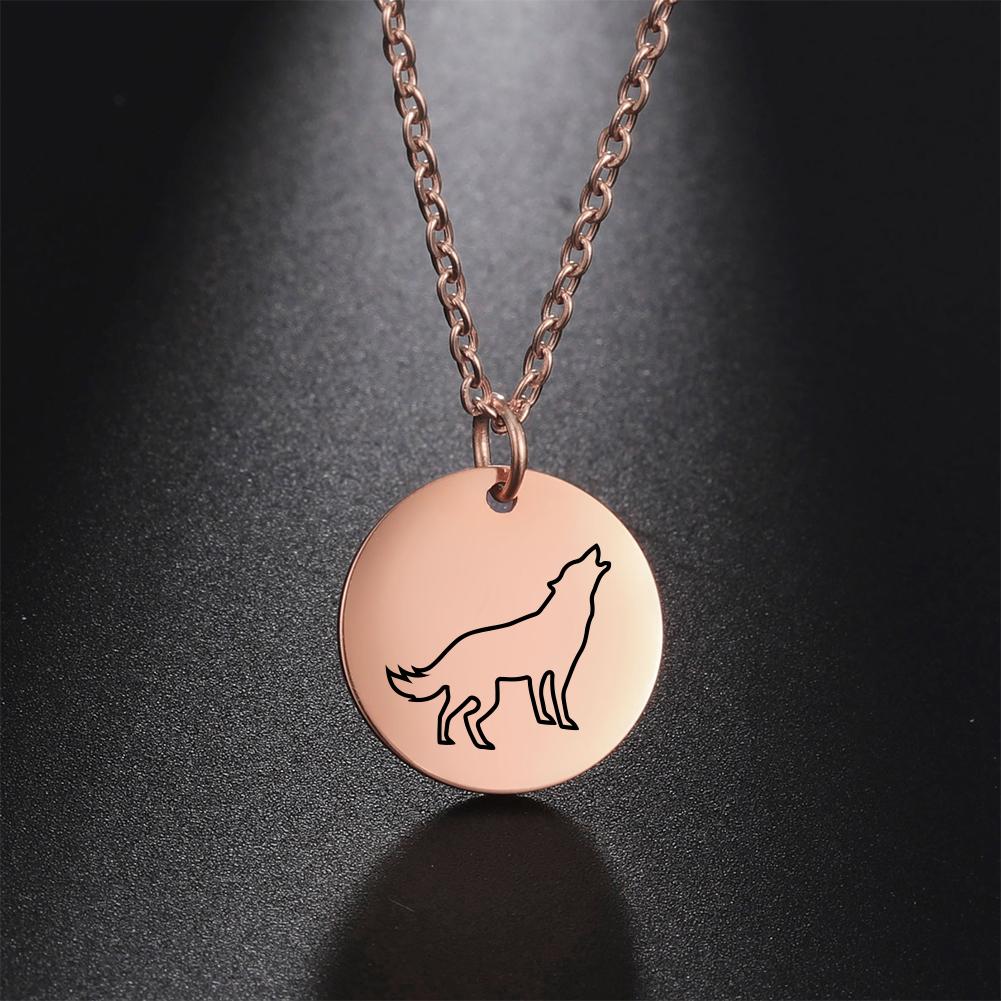 My Shape Wolf Necklace for Women Girls Animal Moon Silver Color Stainless Steel Necklaces Choker Link Chain Fashion Jewelry Gift