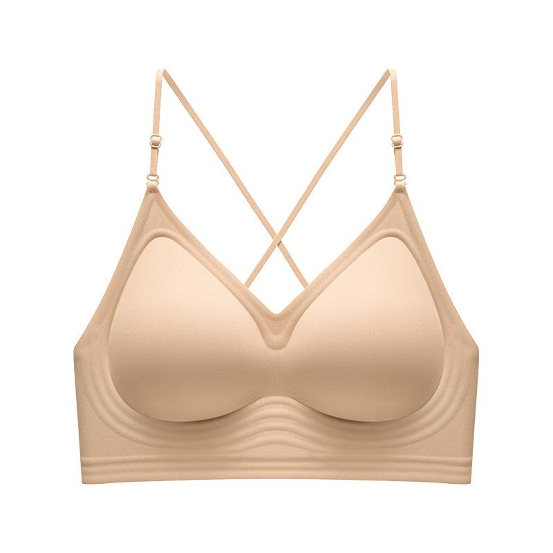 

Женское нижнее белье Собирающий бюстгальтер Предотвращающий провисание Втягивающий грудь Бесшовный бюстгальтер Невидимый бюстгальтер Пуш-ап XL хаки