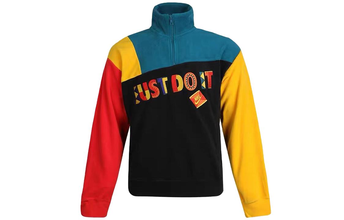 Nike Sweatshirts Men s Multicolor Stand Collar Moderate Regular CW1342-010 XL
