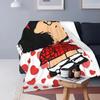 Mafalda Anime-Decke, kariert, Flanell, Winter, multifunktional, warme Überwurfdecken für Bett, Reise, Teppichstück