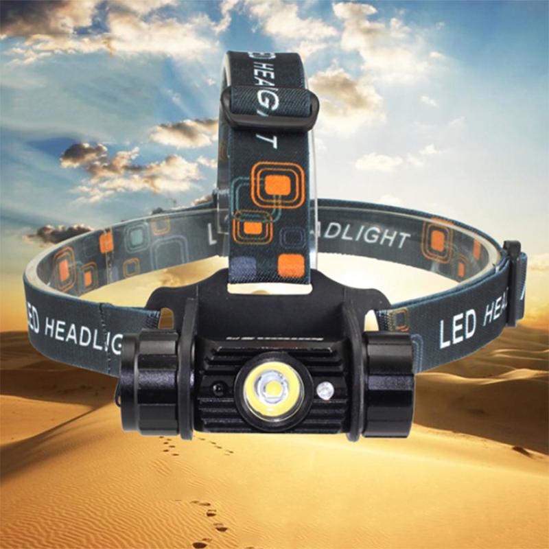 Rechargeable 5W LED 180° Dimming Gesture Sensing Switch Headlamp Headlight Camping Flashlight with Adjustable Headband