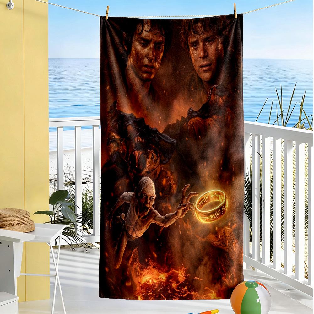 Lord Rings Beach Towel Super Soft Absorbent Comfortable Lightweight Perfect for Traveling Yoga Camping and Swimming