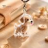 Memory Keepsake for Pet Fur Hair Keychain, Portable Transparent Memorial Pendant, Puppy Shaped Storage Pendant DIY Meaningful Lovers Decorative Charm