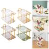 2 Layer Bathroom Counter Organizer Multifunctional Stand Light Luxury Display Shelf Sturdy Tray