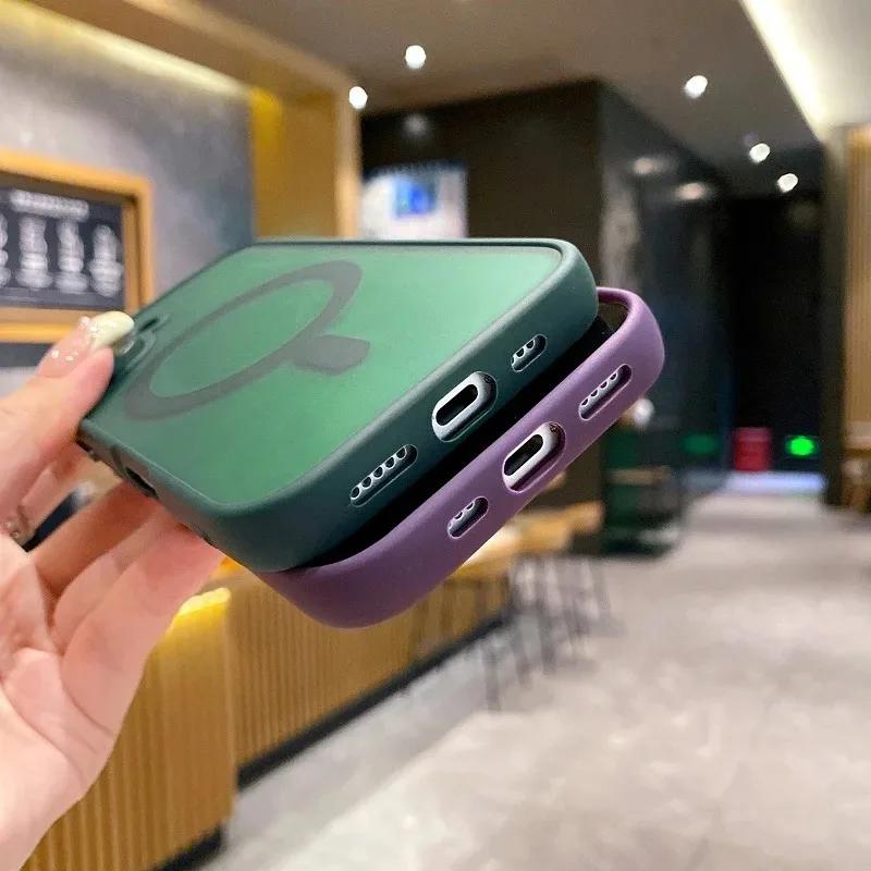 Luxury For Magasfe Wireless Charging Magnetic Matte Case for iPhone 16 15 14 Plus 13 12 11 Pro Max Shockproof Armor Bumper Cover