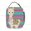 1pc Colorful Llama Mexico Stripes Printed Insulated Thermal Bag Vibrant Striped Design, Durable Polyester, Reusable