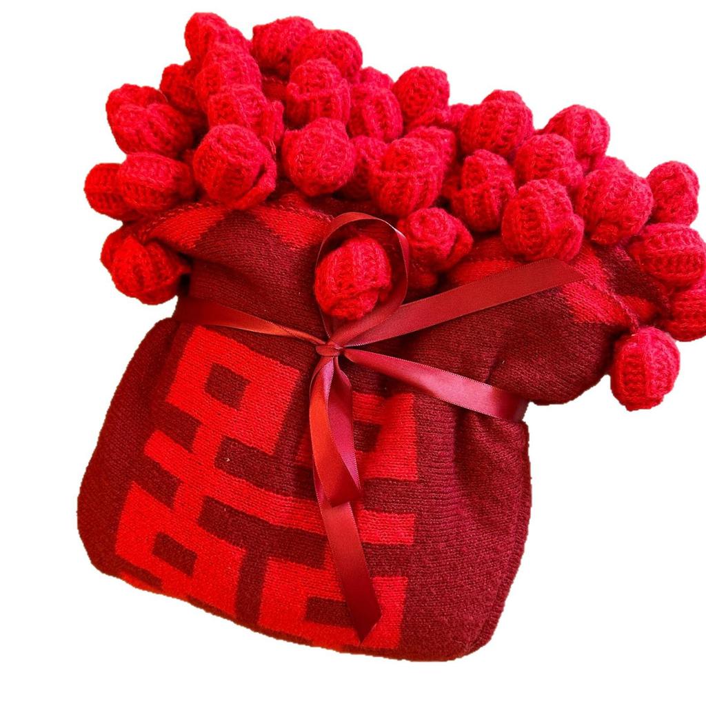 Rose Bouquet Gold Blanket: Perfect High-End Gift for Weddings, Engagements, New Brides, or Best Friends