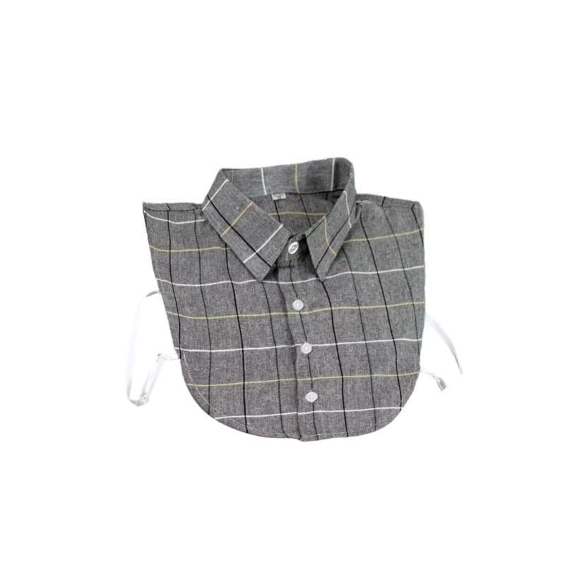 Insert Casual Cotton Collar Elegant Sweet False Collar Half Shirt for Lady Delicate Checkered Collar Casual Insert