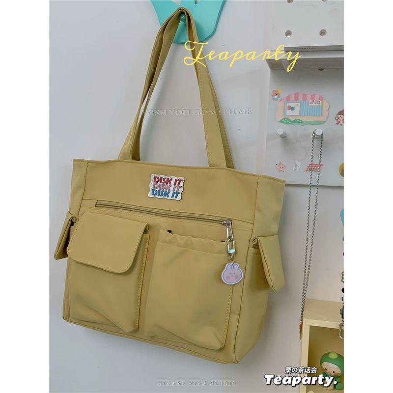 

Однотонная минималистичная универсальная сумка для студента Yellow