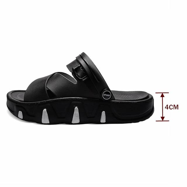 Summer Men Slippers New Fashion Comfort Thick Bottom Height-increasing Sandals Design Beach Outside Increase Soft Bottom Sandals