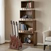 UNICRAFTALE 3 Guitar Stand Wooden Floor Holder Inches Front Display Coconut Brown Display Stand Home Guitar Rubber 8.5x8.7x9.1 (21.7x22.1x23.1 Cm)