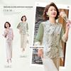 Chinese Style Bamboo Leaf Chiffon 3/4 Sleeve Blouse