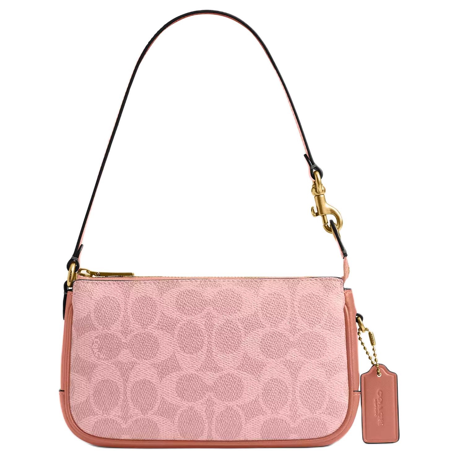 Coach Plaza 18 Signature Print Zipper Closure Coated Canvas Tote Bag Small Women tote bags Watermelon-Pink CCD38-B4YU2 Basic Set (Bag+Dust Bag)