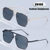 Retro Double-Bridge Sunglasses Stylish Metal Oversized Frame Pilot-Style UV Protection Eyewear Popular Metal Eyeglasses