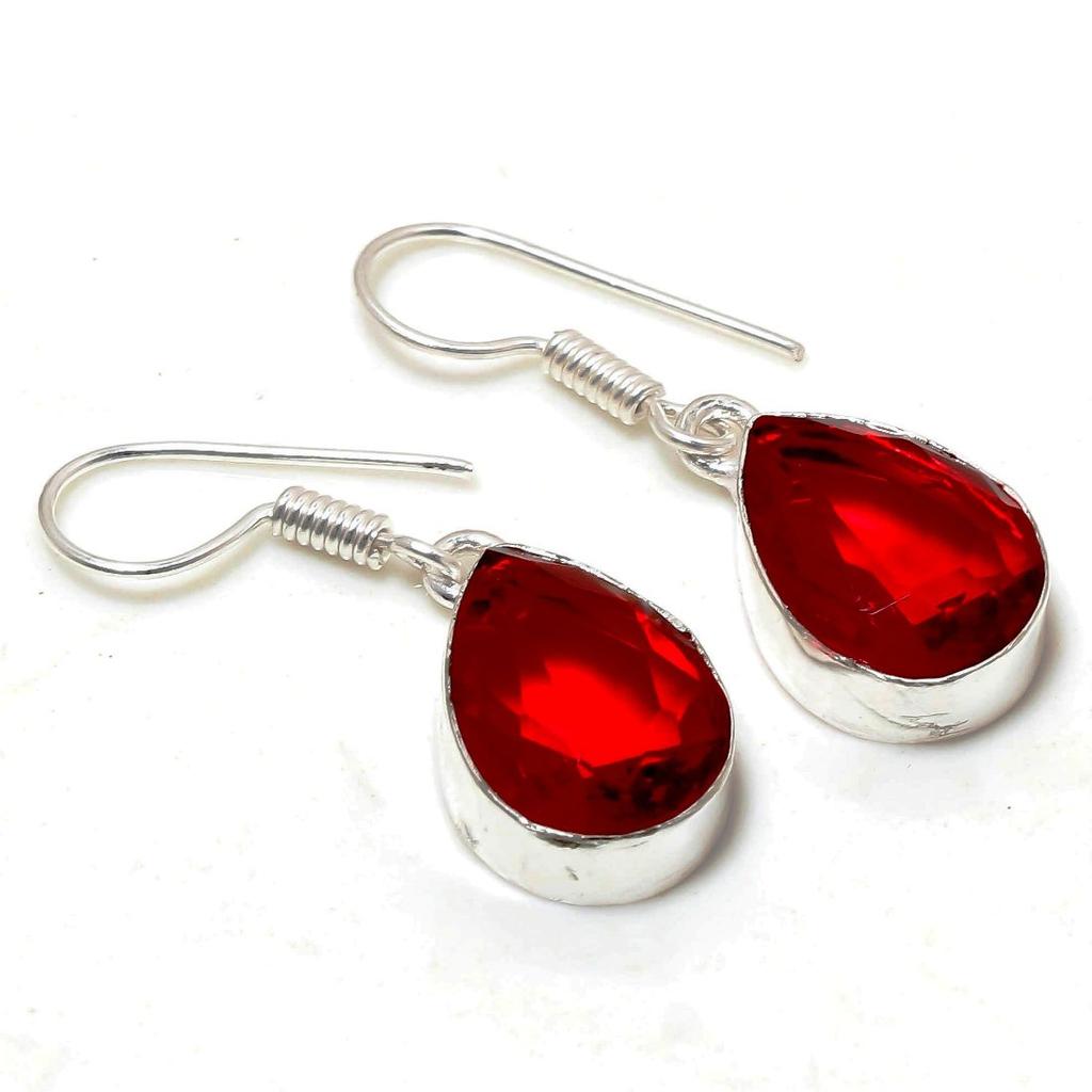 Mozambique Garnet Pear Shape Gemstone Jewelry Set Gift Necklace Bracelet Earring