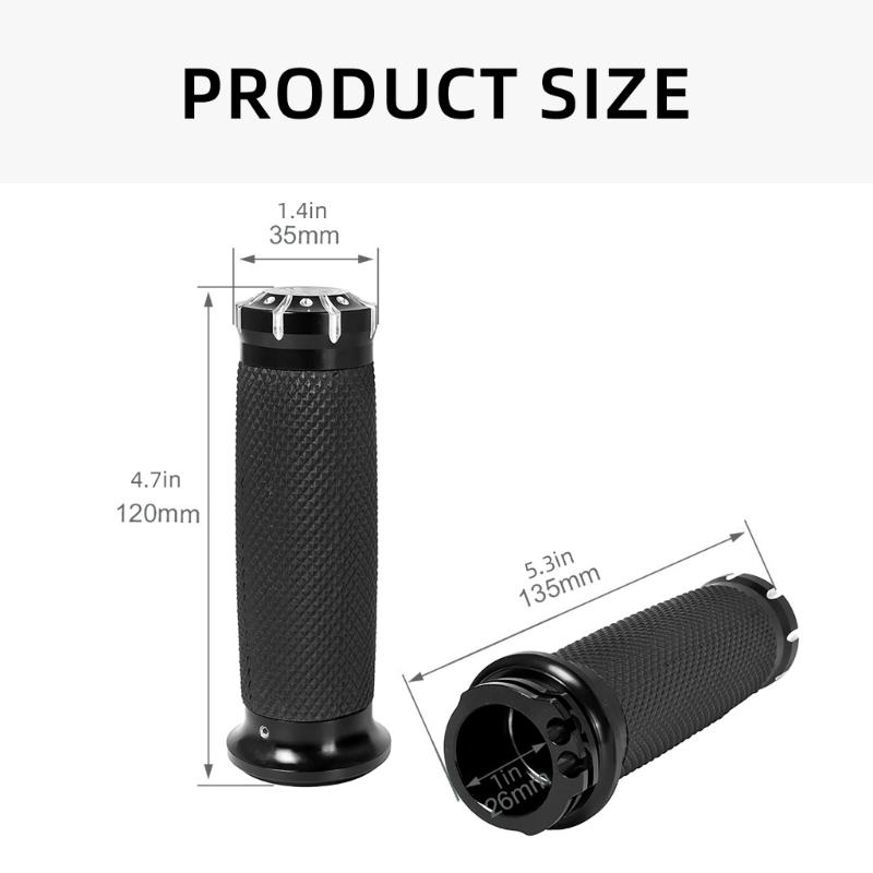 1 Pair Motorcycle Handlebar Grips Motorbike Throttle Grip Modification Accessories 25mm Throttle Grip
