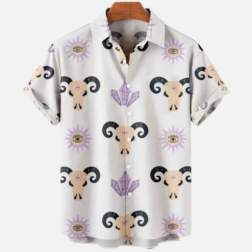 Demonic Horror 3D Printed Hawaiian Shirt Men's Loose Breathable Summer Short Sleeve