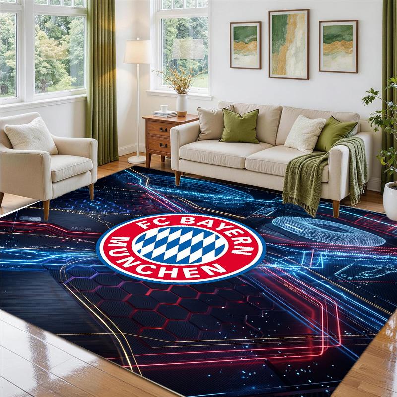 Bayern Munich Design Crystal Velvet Rug Soft Decorative Mat for Bedroom Entrance