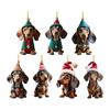 Adorable Acrylic Dachshund Car Interior Hanging Ornament For Festive Home Decoration