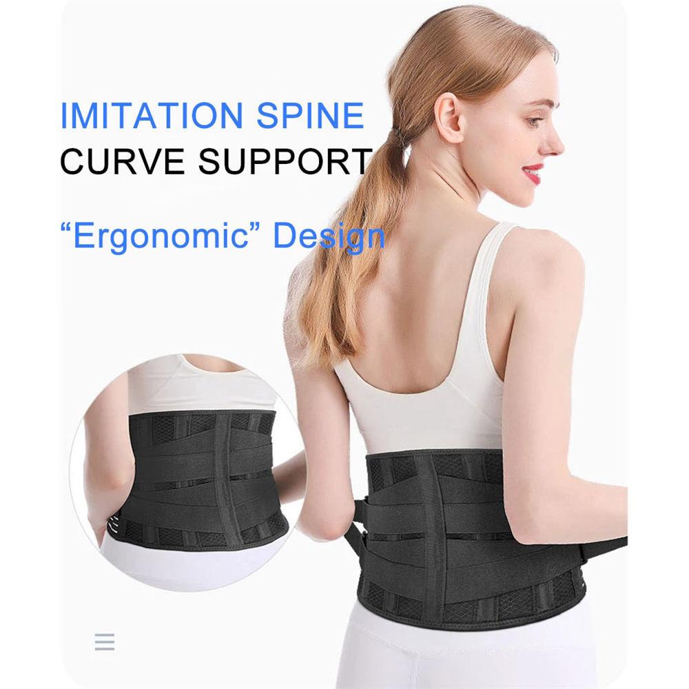 1Pcs Lower Back Brace with 6 Stays Anti-skid Orthopedic Lumbar Support Breathable Waist Support Belt for Gym Pain Relief