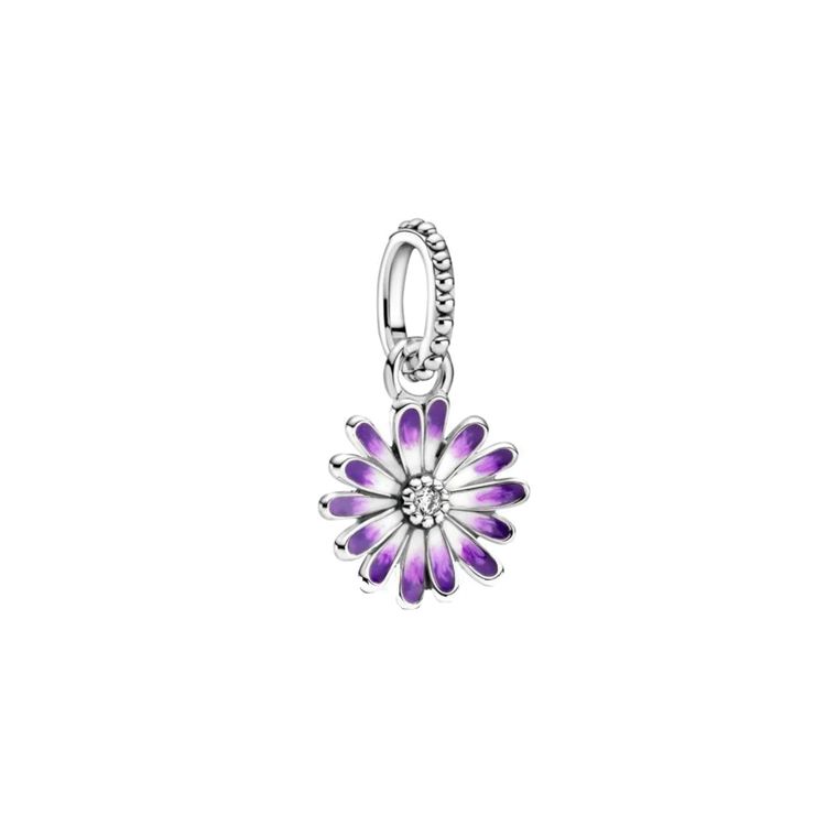 Pandora Enamel Purple Daisy Pendant Women pendants 798771C01 Purple