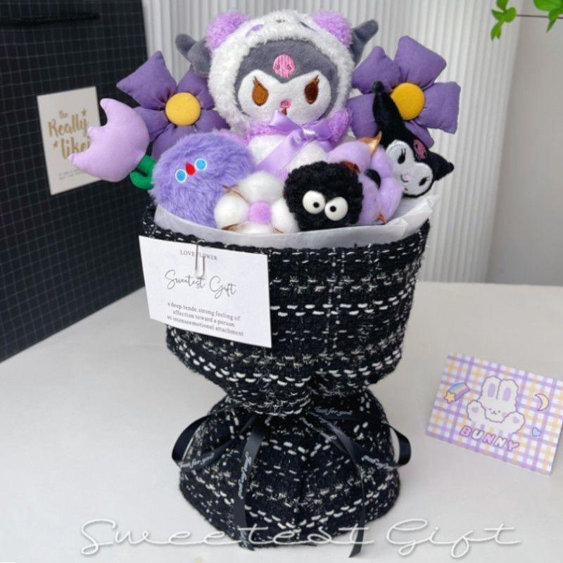 Paars Schattig Pluche Poppen Boeket Verjaardagscadeau Voor Meisjes Vriendin Beste Vriendin Lerares