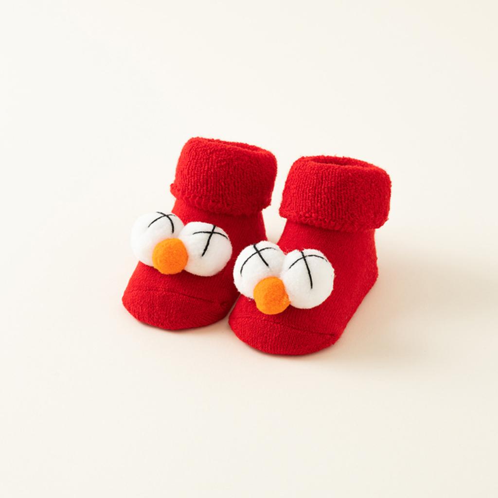 Weihnachten und Winter Baby Warme Fleece Rote Schleife - Bodensocken und Laufsocken