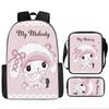 School Bag Student Backpack Cute Girl Lightweight Backpack Large Capacity Three-Piece Backpack