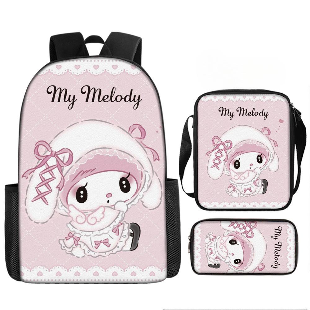 School Bag Student Backpack Cute Girl Lightweight Backpack Large Capacity Three-Piece Backpack