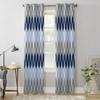 Geometric Blue Grey Medieval Print Window Curtains for Living Room Kitchen Curtain with Valance Kids Room Home Decor