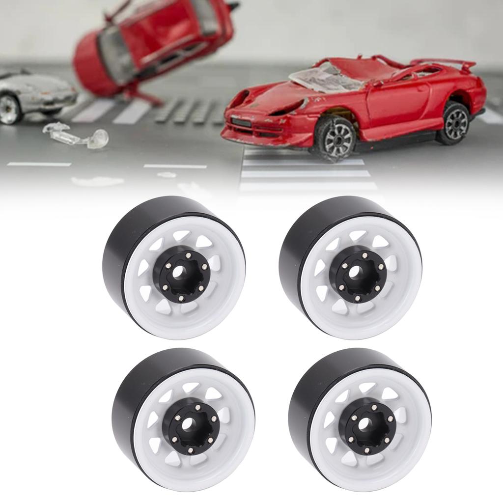 4Pcs Beadlock Wheels 1in for ATV RC Car Body Parts with Screws