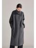Women's Black Wool Coat - 2025 Autumn/Winter Hepburn Style Elegant Slimming Outerwear