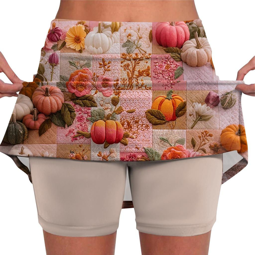 Elastic Yoga Culottes For Women Print Athletic Shorts Lightweight High Waist Skinny Joggers