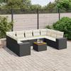 VidaXL Garden Lounge Set with Cushions 10 Pcs, Patio Sofas, Patio Furniture Set, Outdoor Furniture, Black 3257918