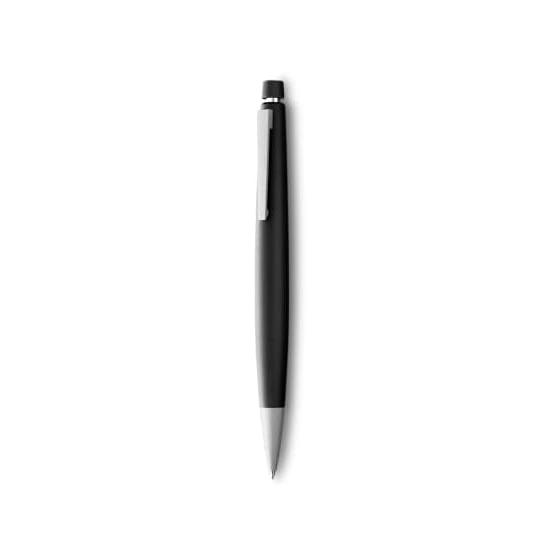 Lamy 2000 0.5mm Mechanical Pencil, Matte Stainless Steel Clip (L101/5), Black, Built-in Eraser (Z10), Lead (LAMY M 41)