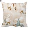 Throw Pillow Cover Xmas Theme Protective Single Side Printing Christmas Party Throw Cushion Cover Holiday Decoration Daily Use