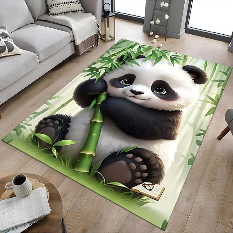 1PC panda bamboo Extra Large Non Slip Floor carpet, Office, family, bedroom, Studio Large Area Rug Indoor Rugs, Vibrant Colors
